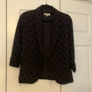 Black blazer w velvet polkadots xs